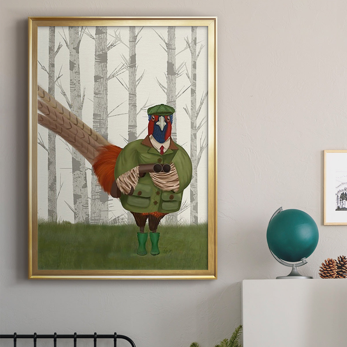 Pheasant Shooting Party 7 - Modern Framed Canvas Print