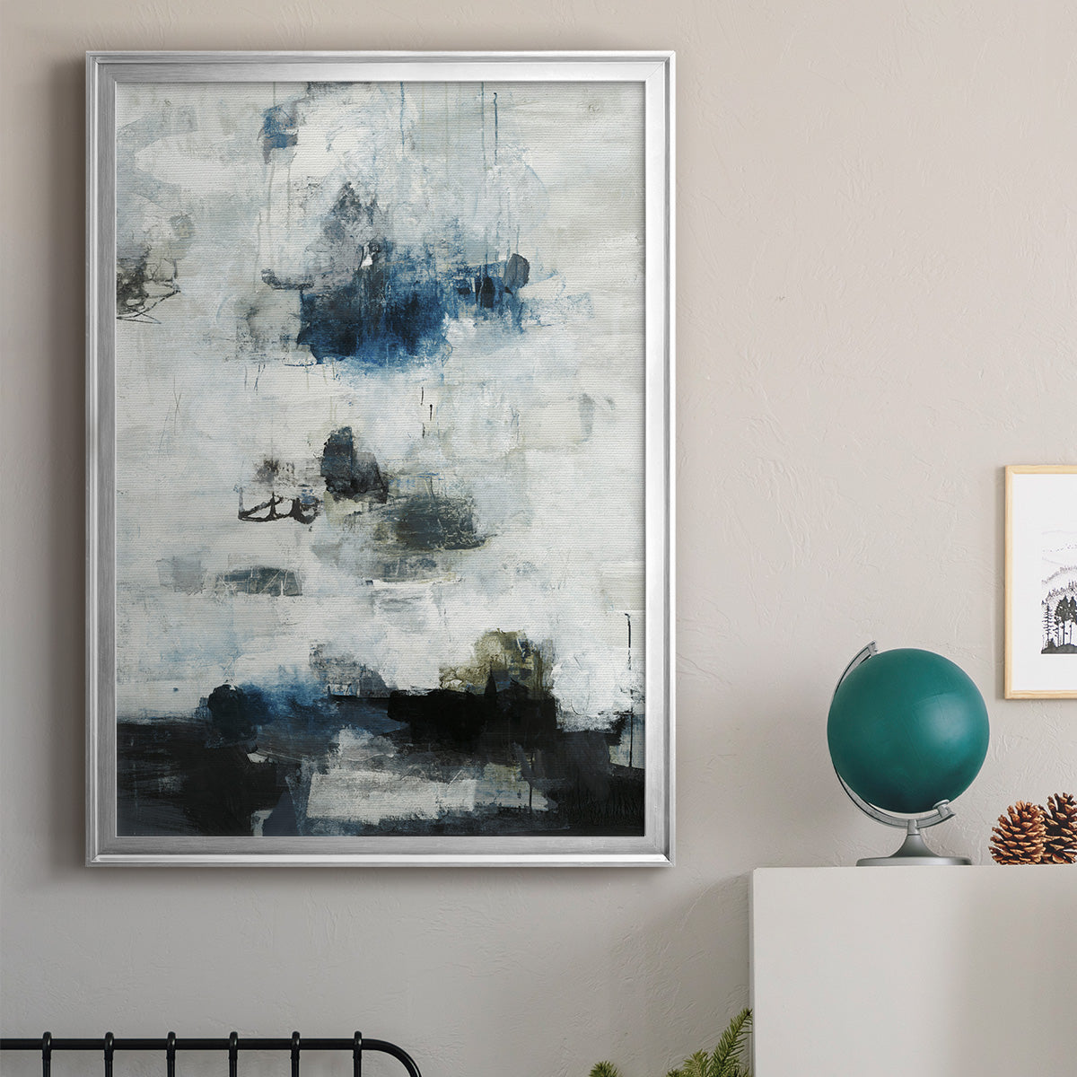 Black & Blue - Modern Framed Canvas Print