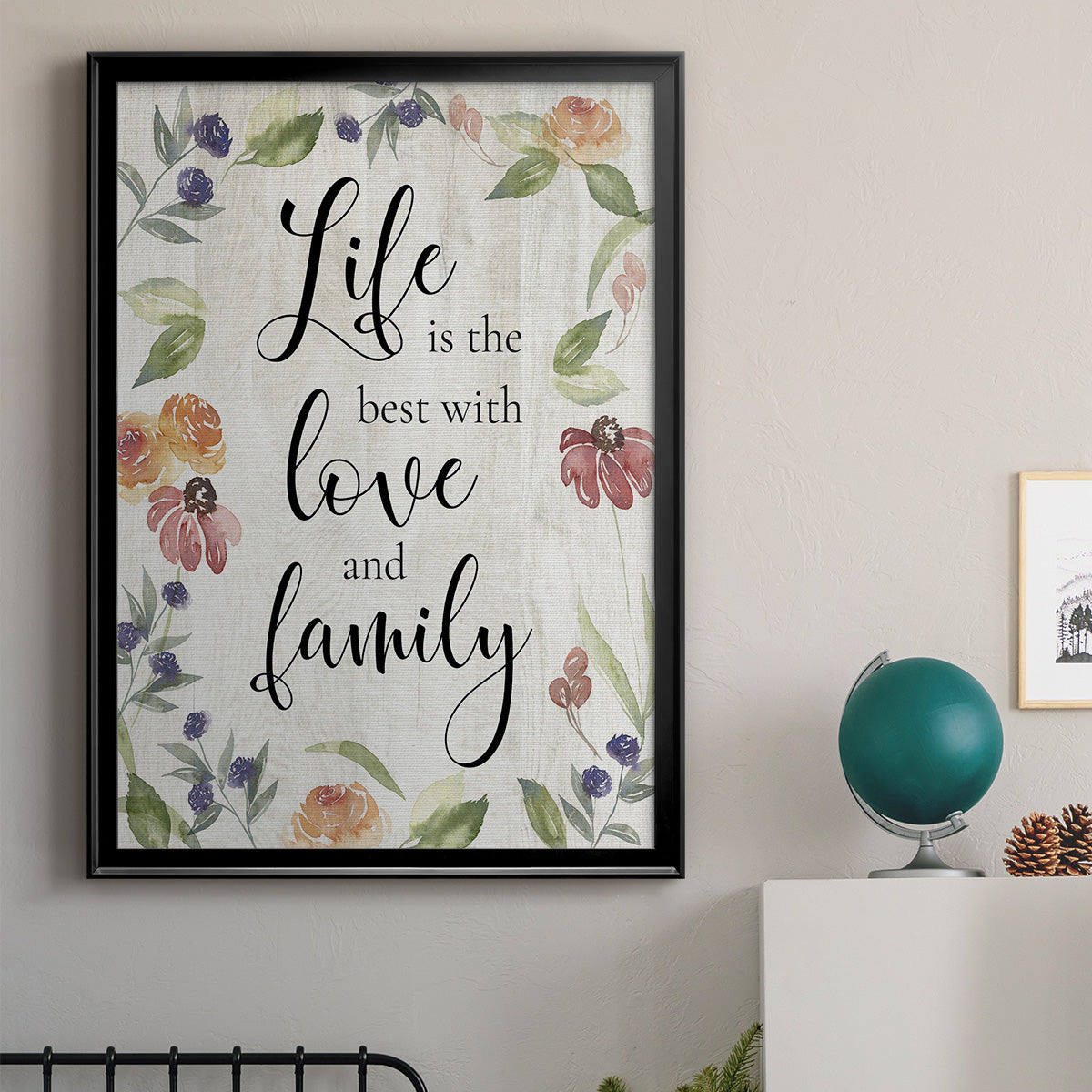 Life is the Best - Modern Framed Canvas Print