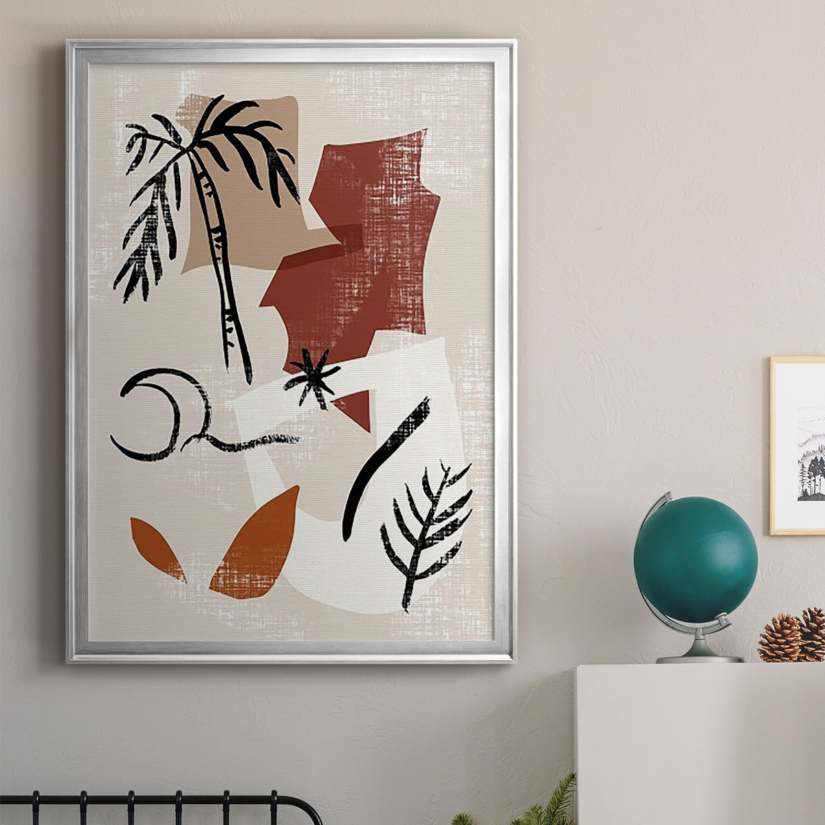 Soft Palms I - Modern Framed Canvas Print