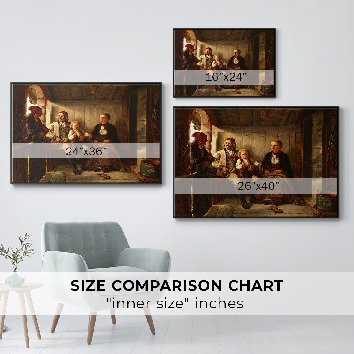 Neighbors (Naboer), 1855 - Floater Framed Canvas Print