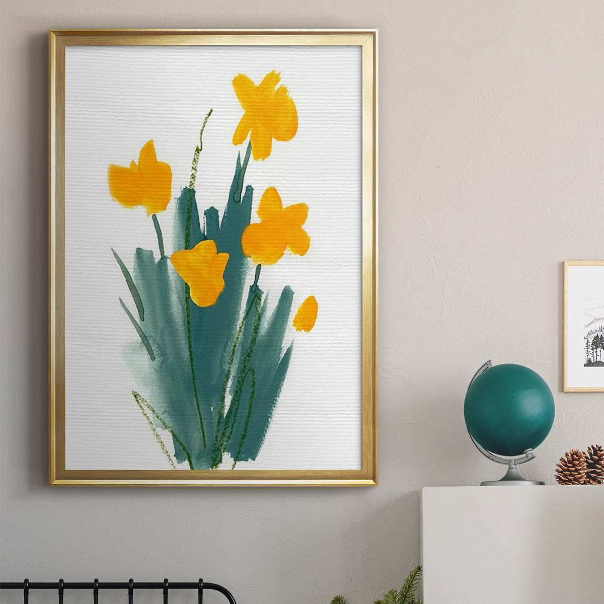 Daffodil Bunch II - Modern Framed Canvas Print