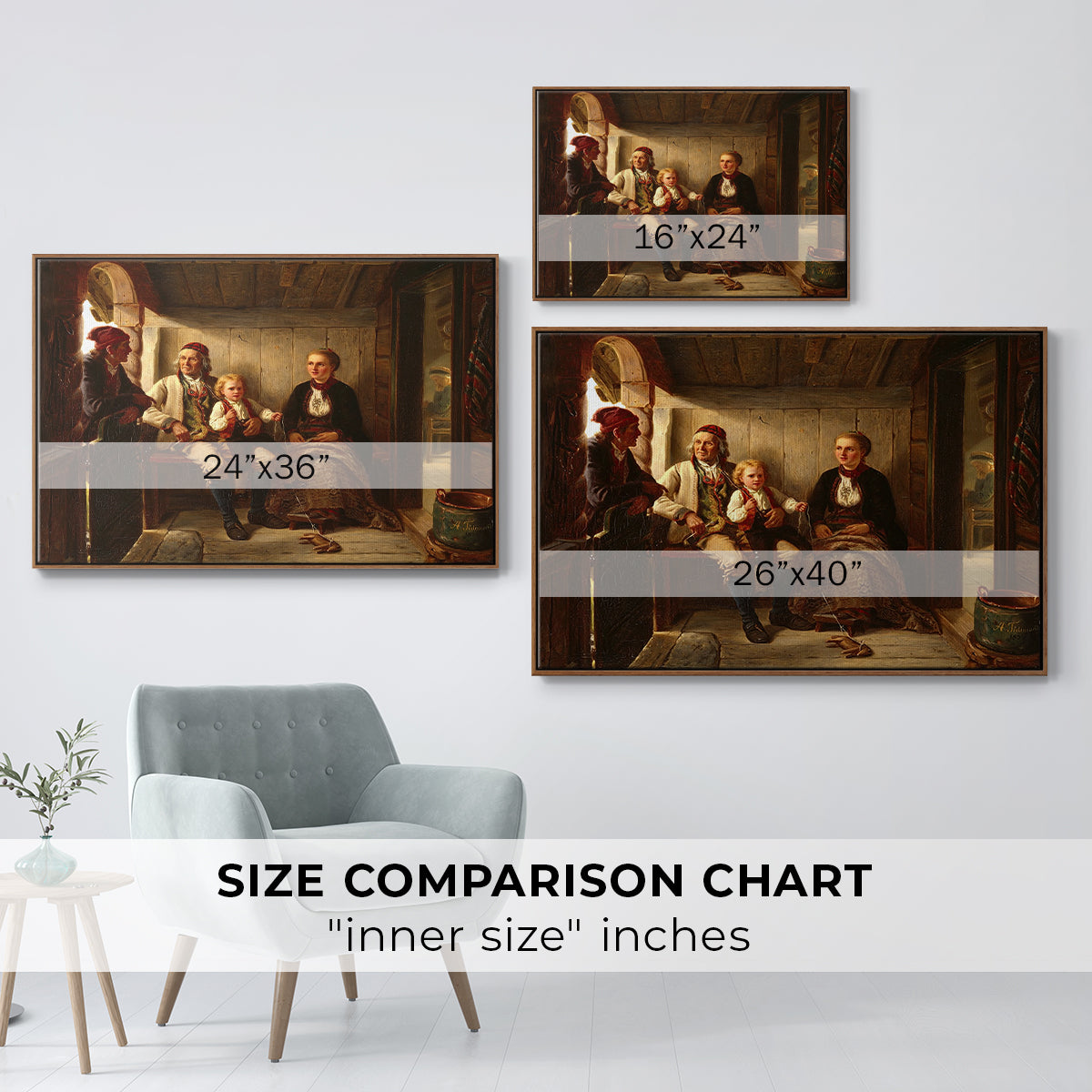 Neighbors (Naboer), 1855 - Floater Framed Canvas Print