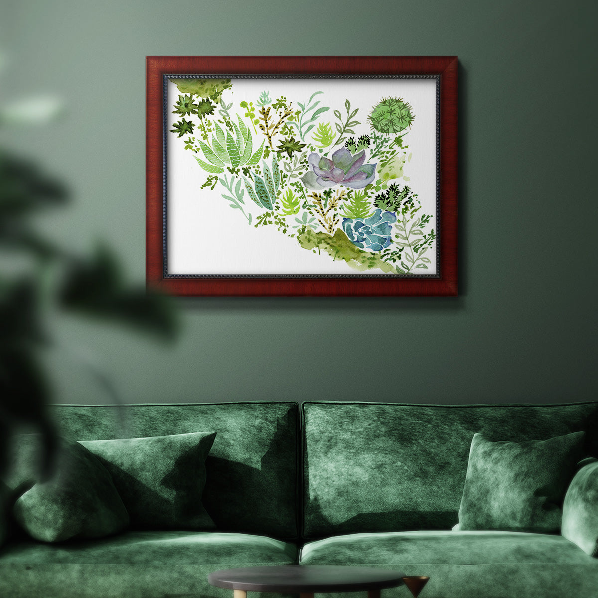 Succulent Field II - Ornate Framed Canvas Print