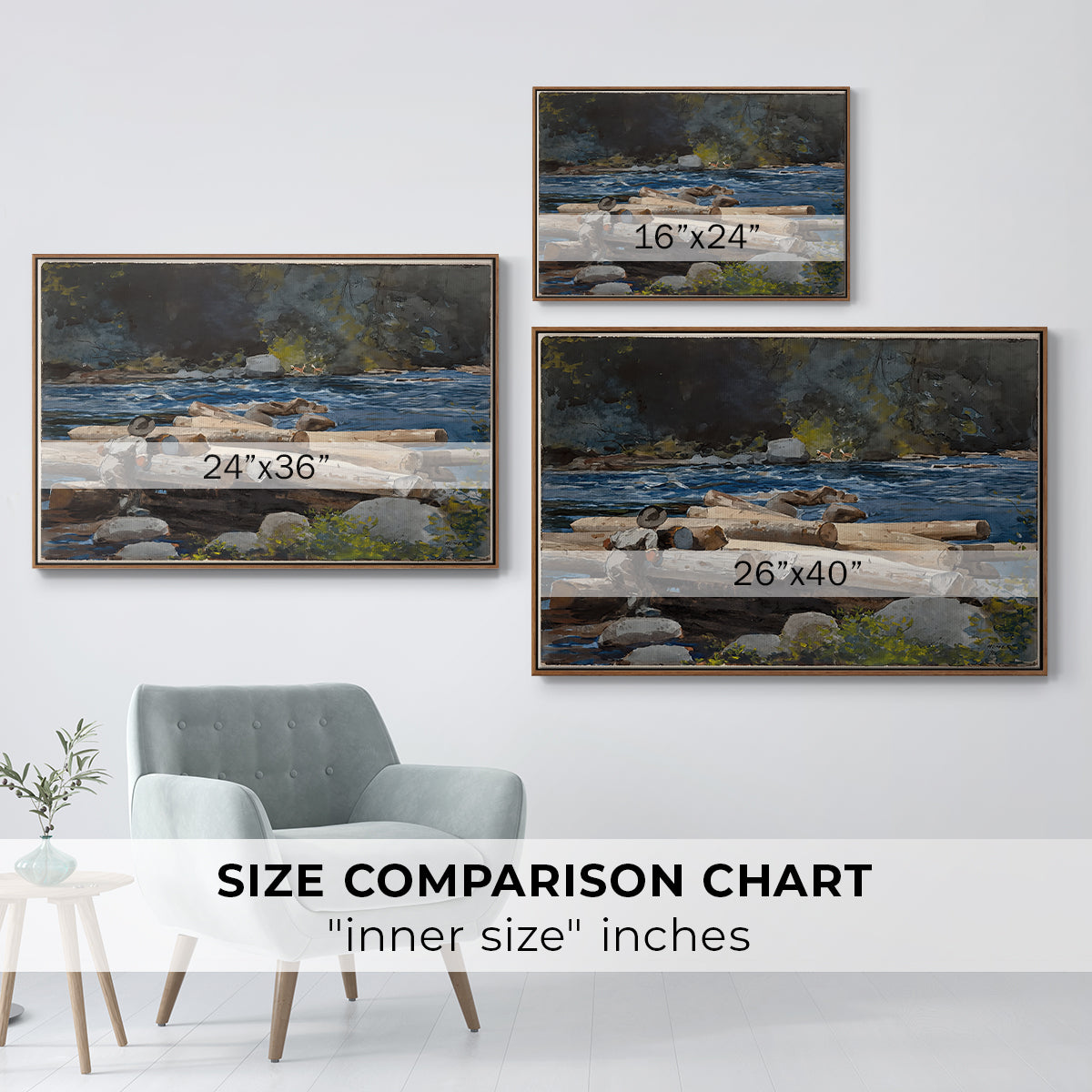 Hudson River, 1892 - Floater Framed Canvas Print