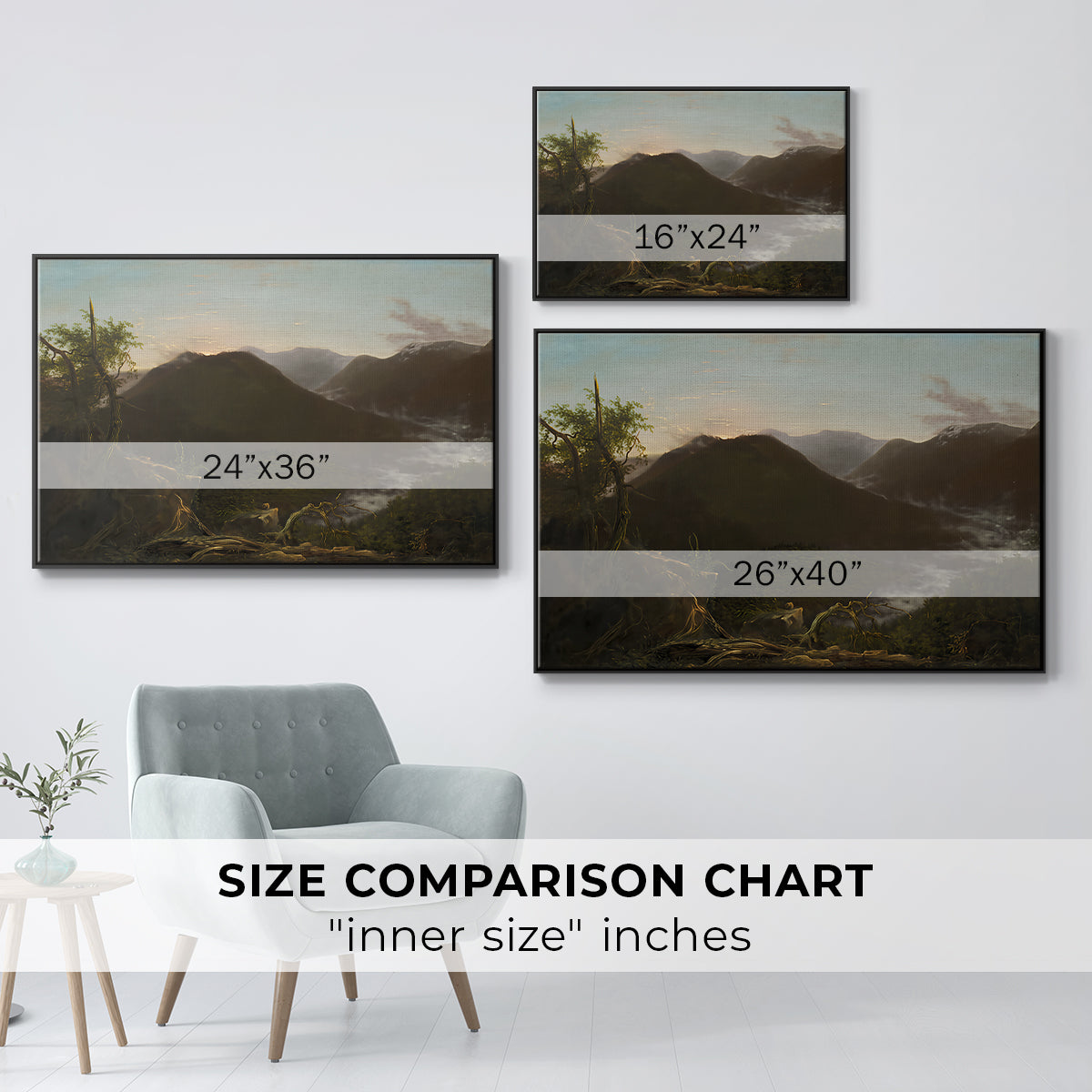 Sunrise in the Catskill Mountains, 1826 - Floater Framed Canvas Print