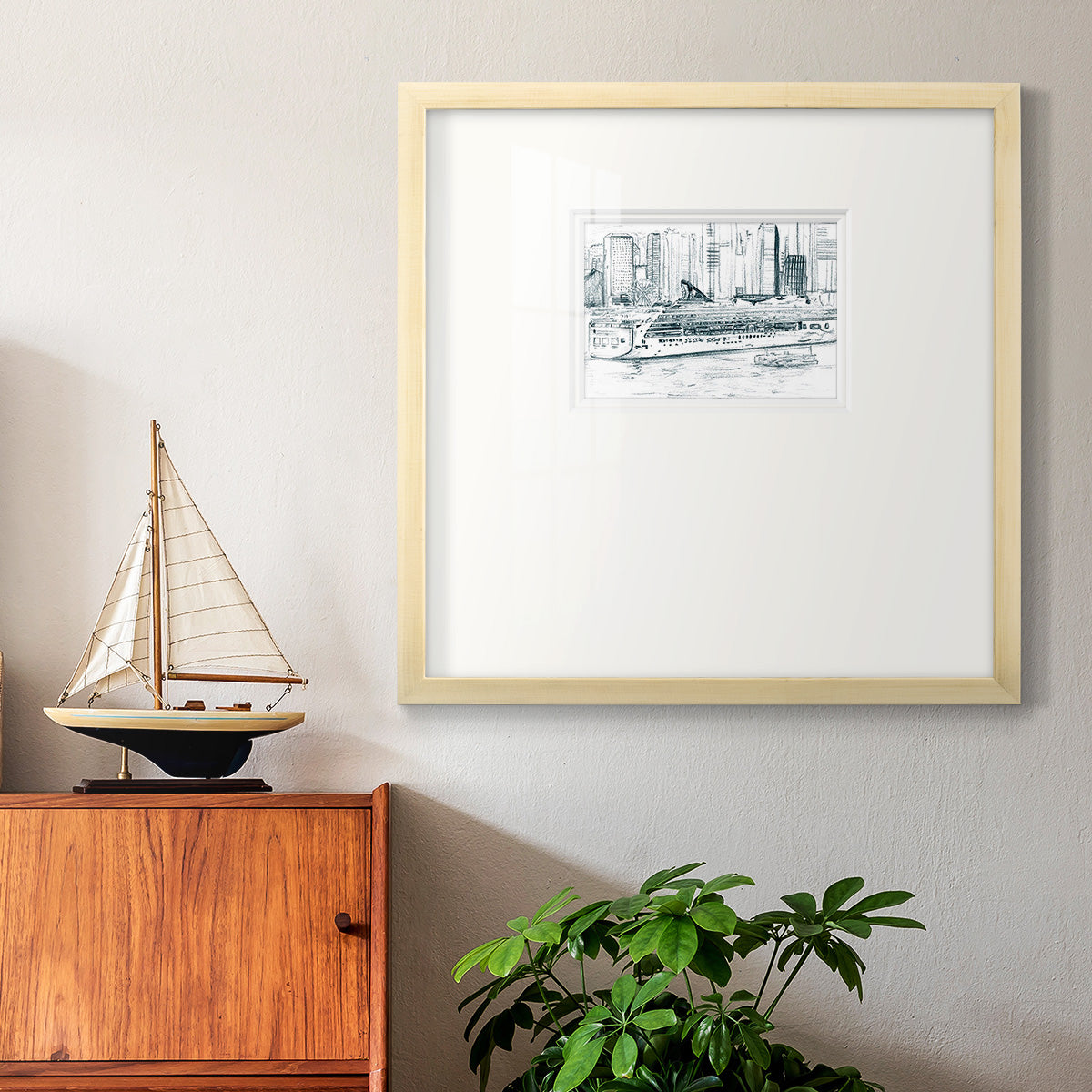 Ferryboats II Premium Framed Print Double Matboard