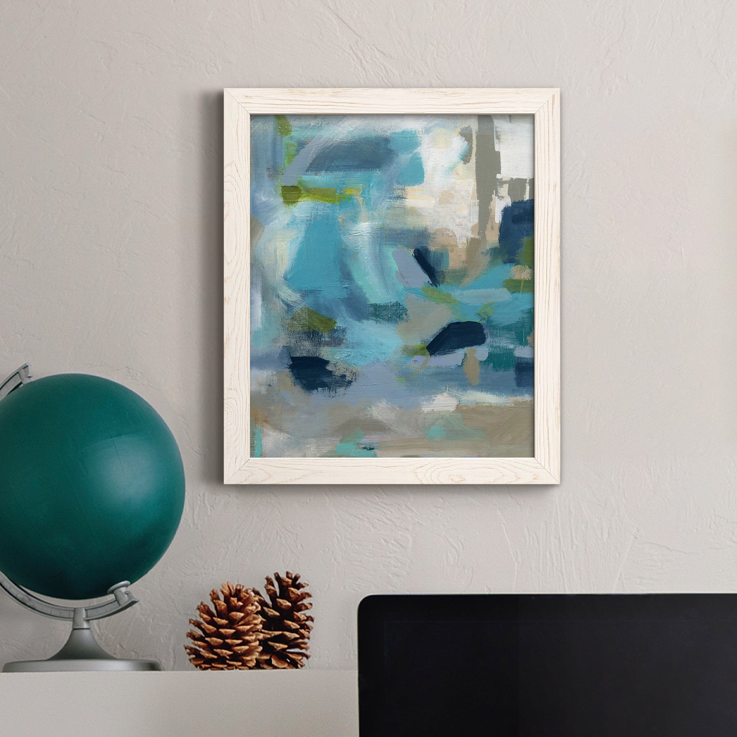 Circle the Beachfront - Barnwood Framed Canvas Print