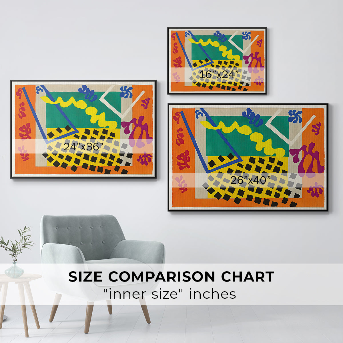 The Codomas (Les codomas), from Jazz, 1947 - Floater Framed Canvas Print