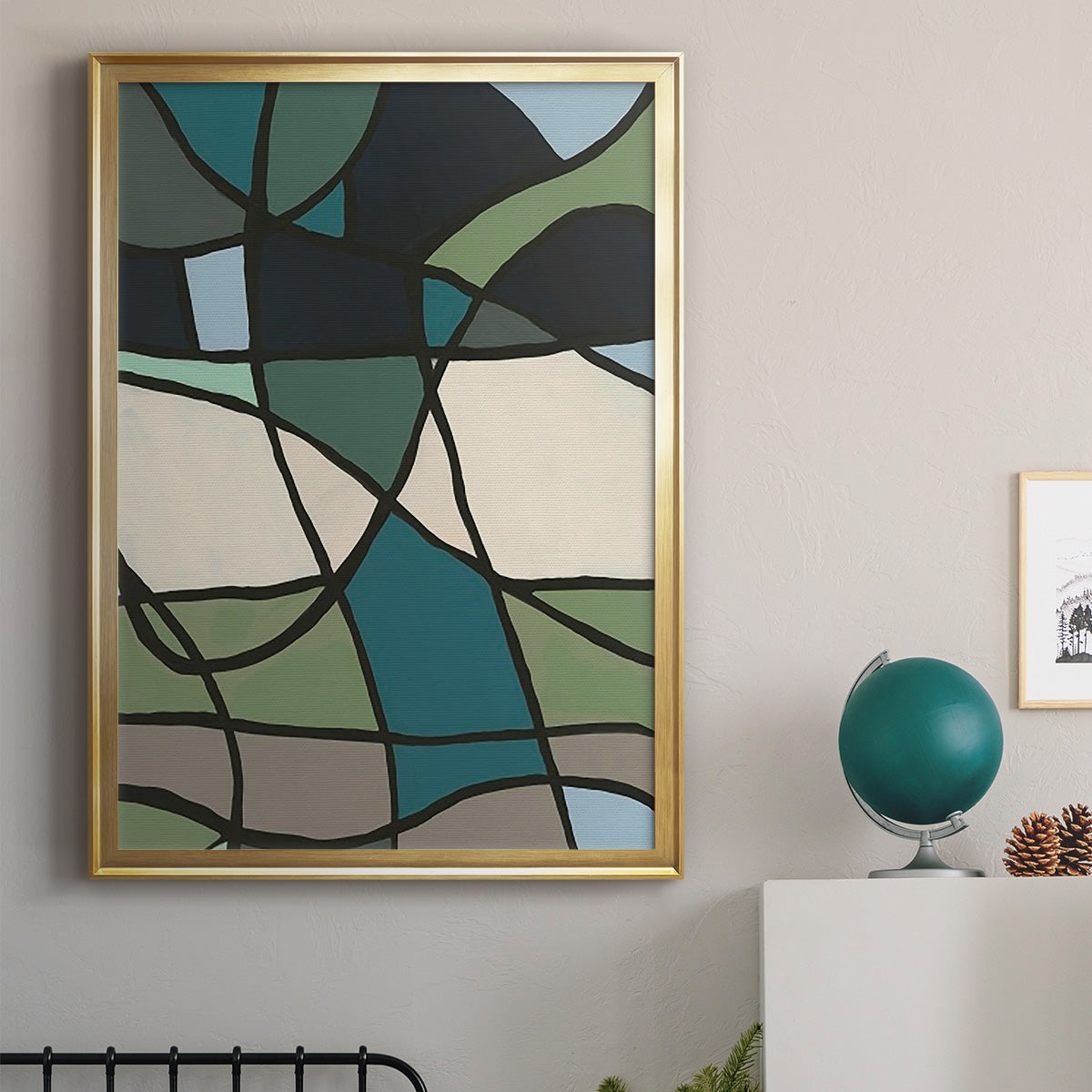 Multicolor Stained Glass I - Modern Framed Canvas Print