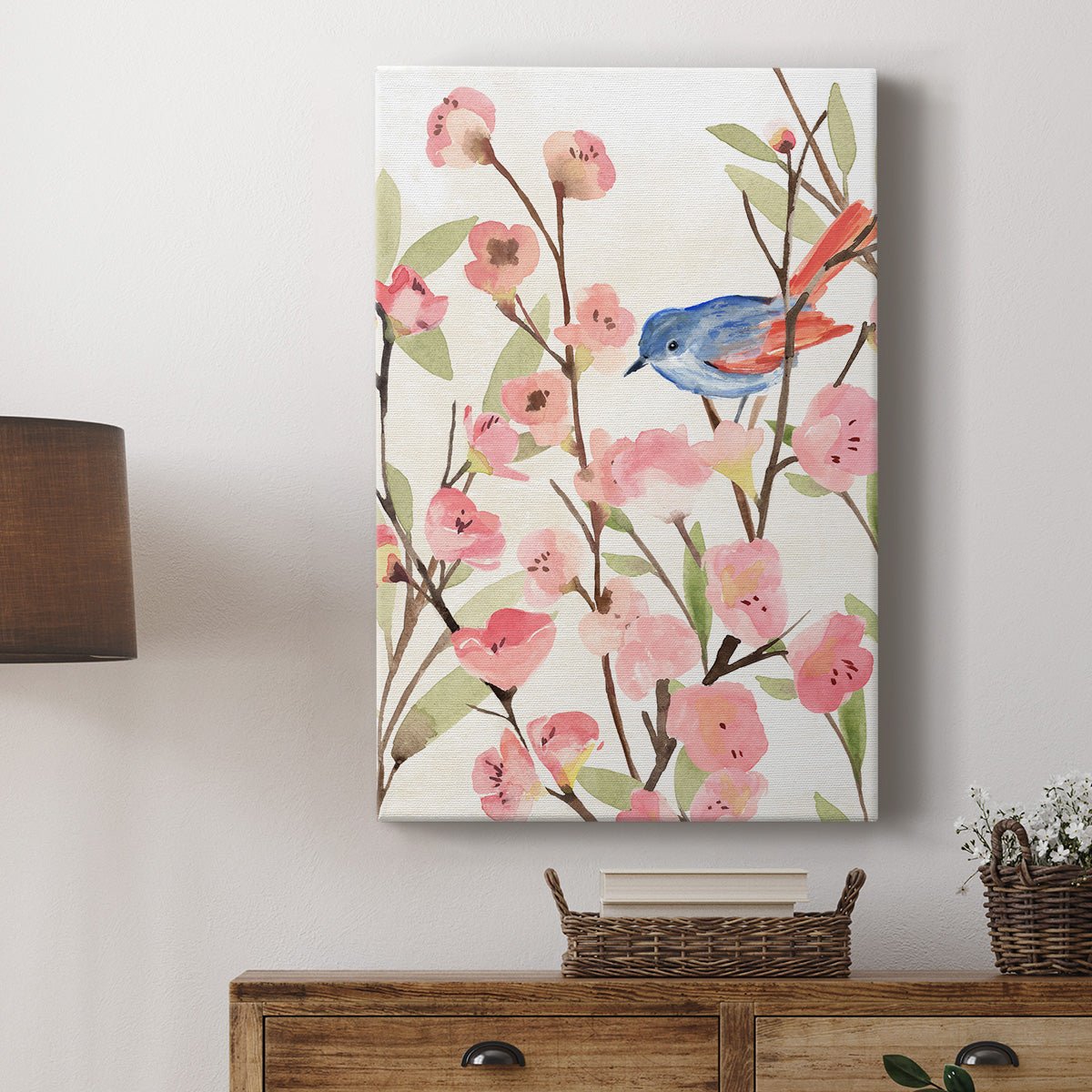 Cherry Blossom Perch II - Canvas Art Print