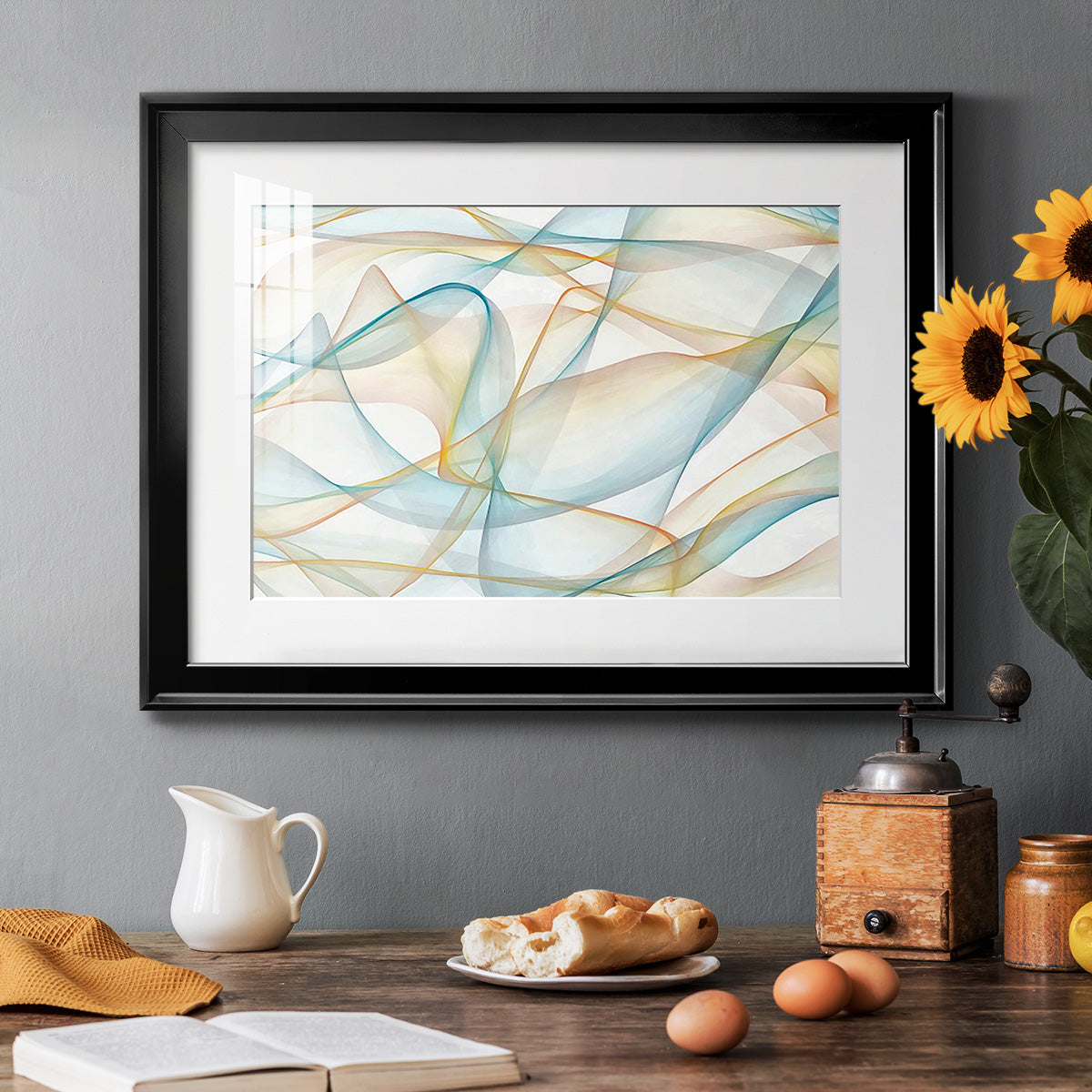Curves and Waves V - Modern Framed Art Print