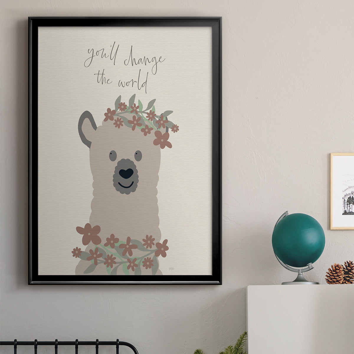 Change The World - Modern Framed Canvas Print