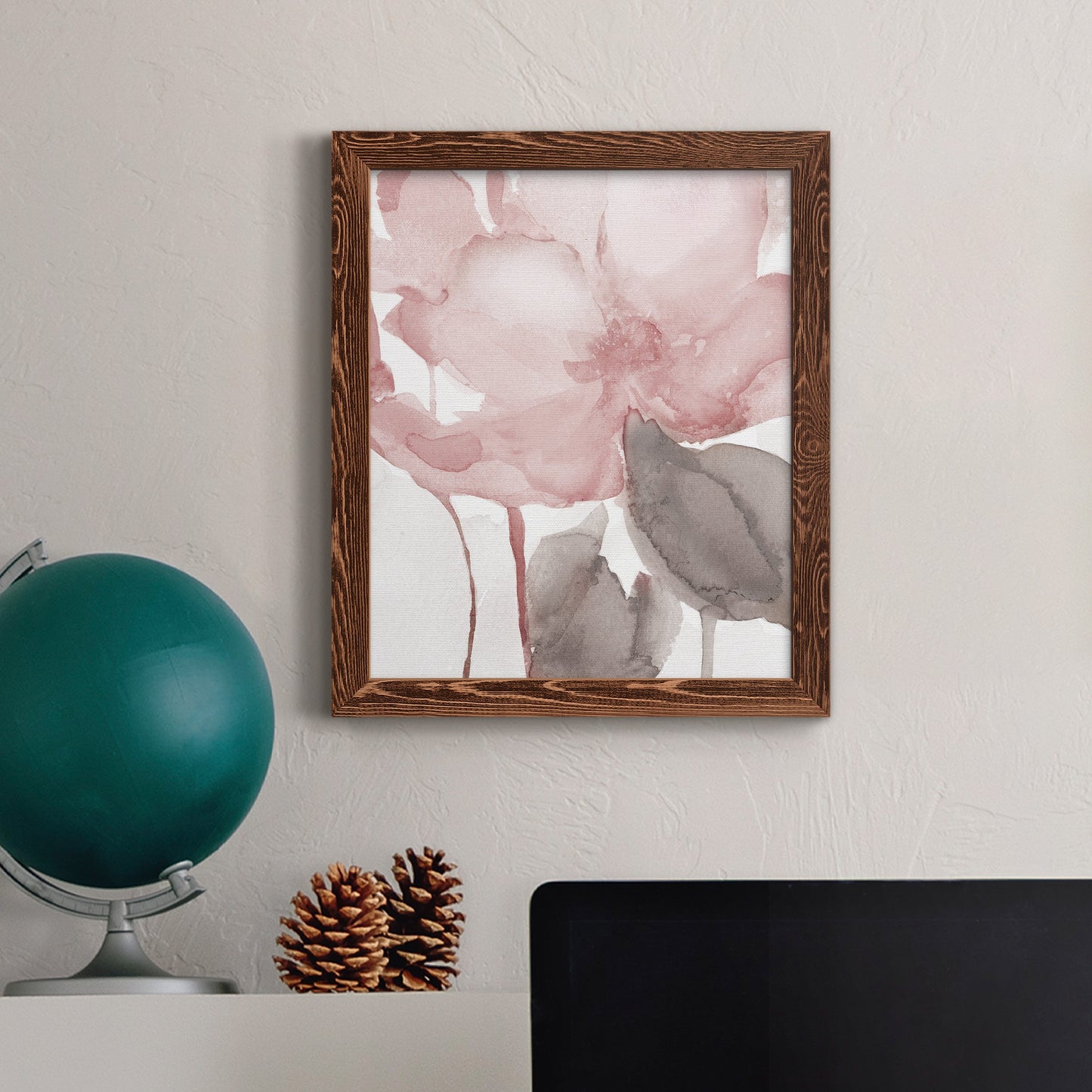 Blush Bloom II - Premium Canvas Framed in Barnwood - Ready to Hang