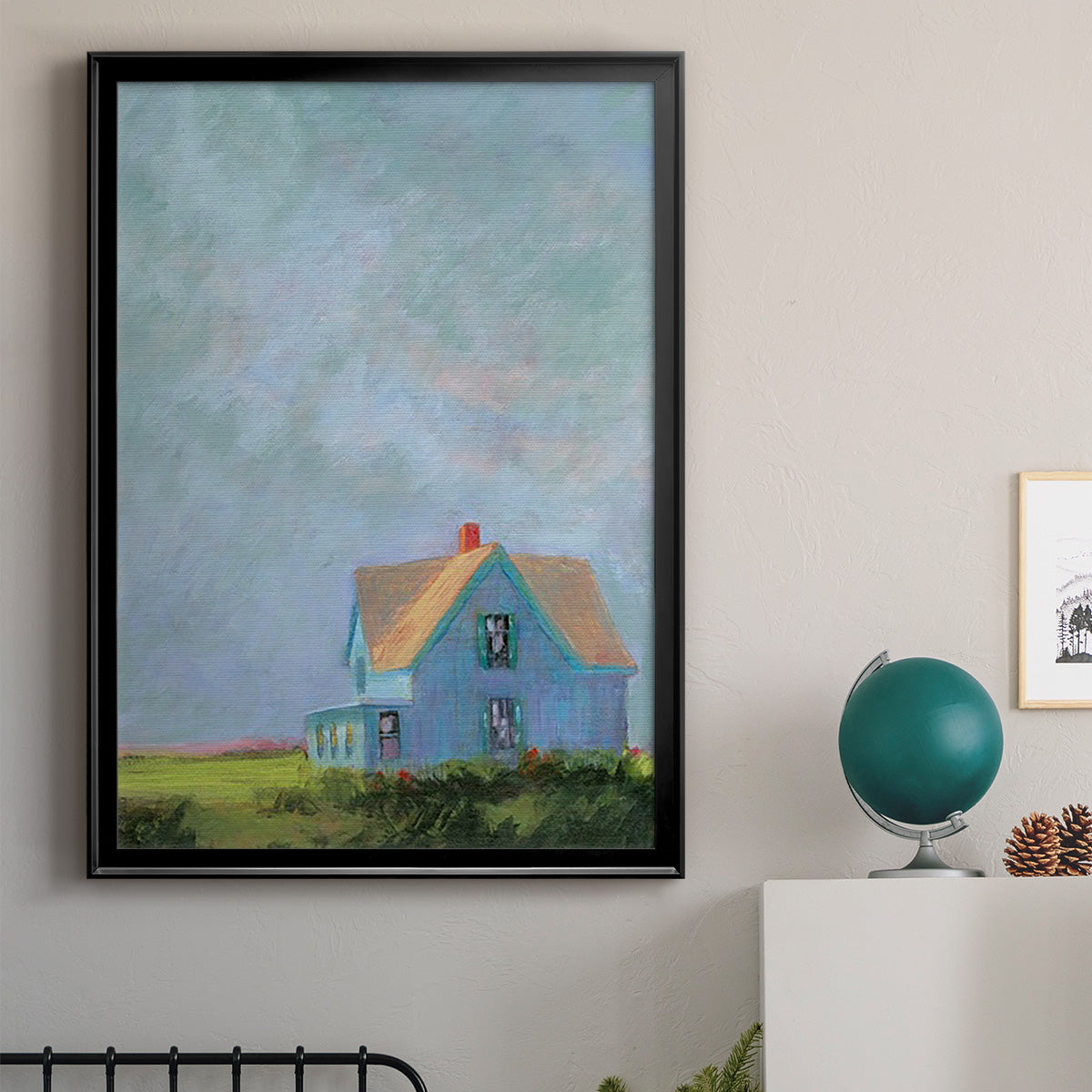 Blue Cape - Modern Framed Canvas Print