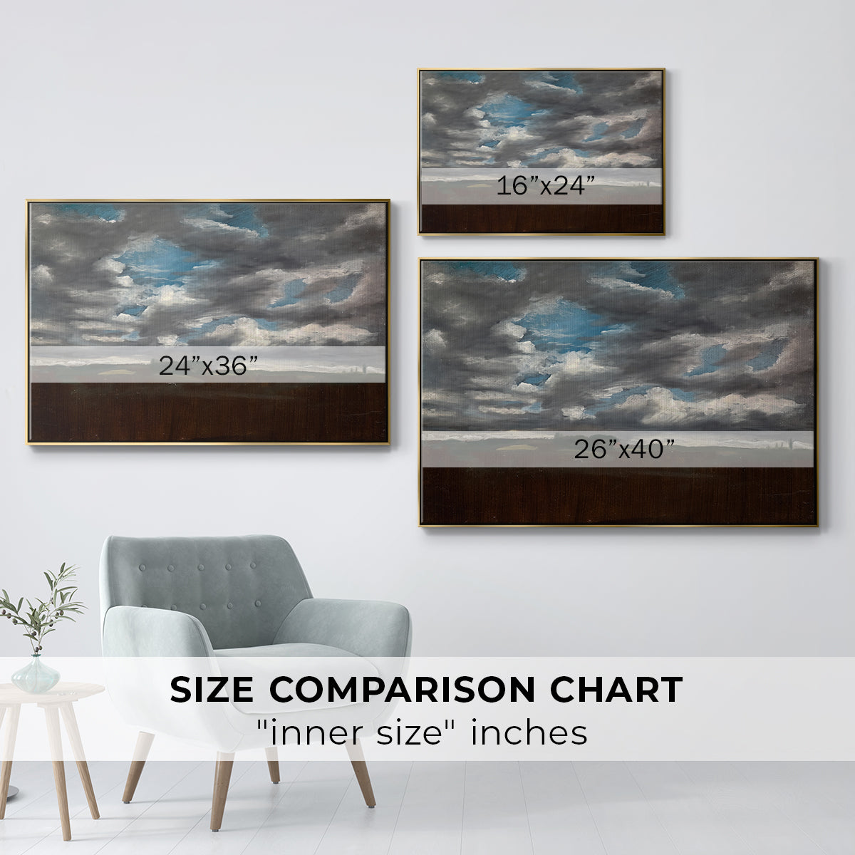 Extensive Landscape with Grey Clouds, c. 1821-1822 - Floater Framed Canvas Print
