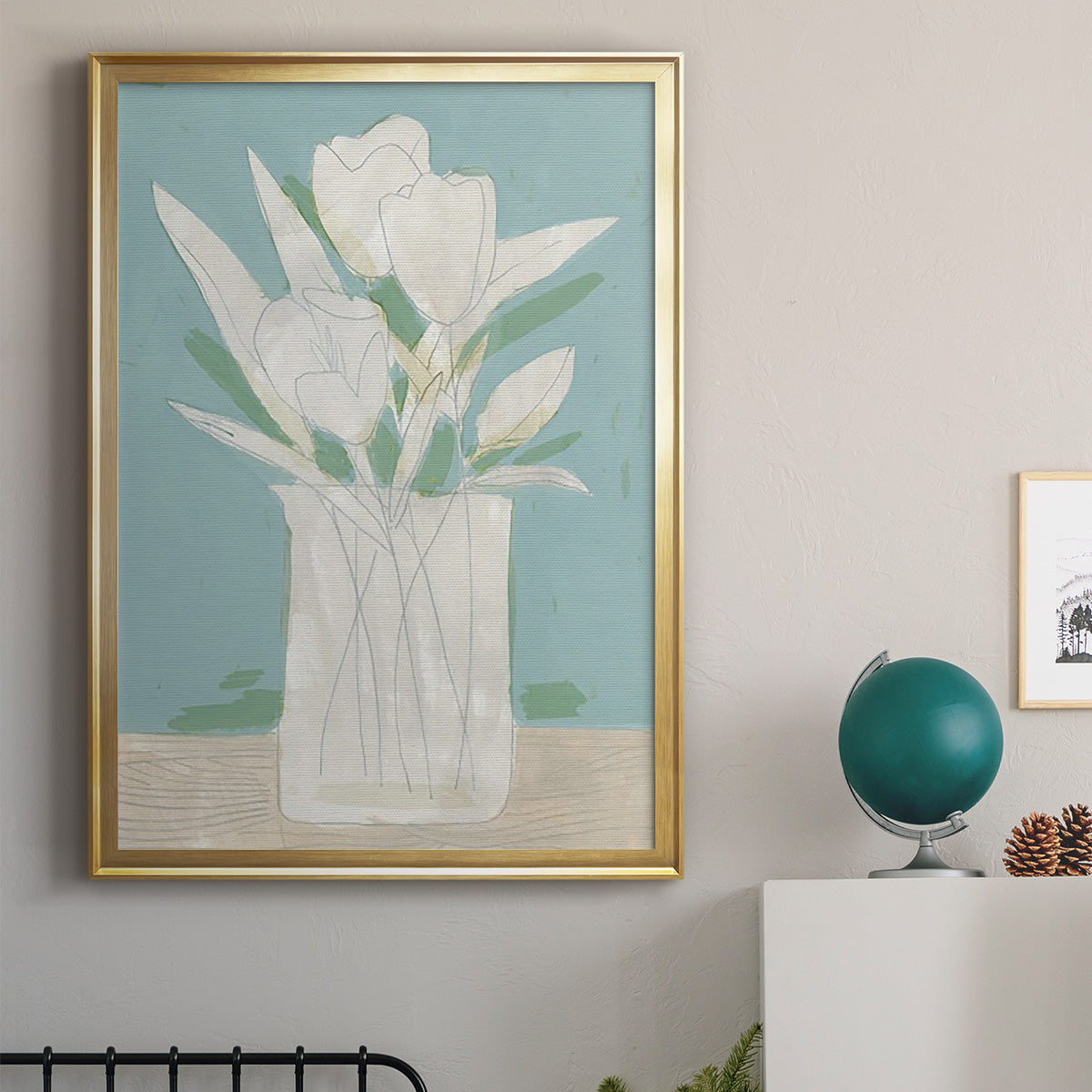 Muted Spring Arrangement II - Modern Framed Canvas Print