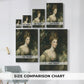 Size comparison chart for canvas art prints, showing multiple size options.