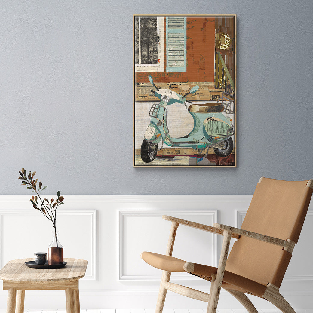 That Vespa -  Framed Canvas Print