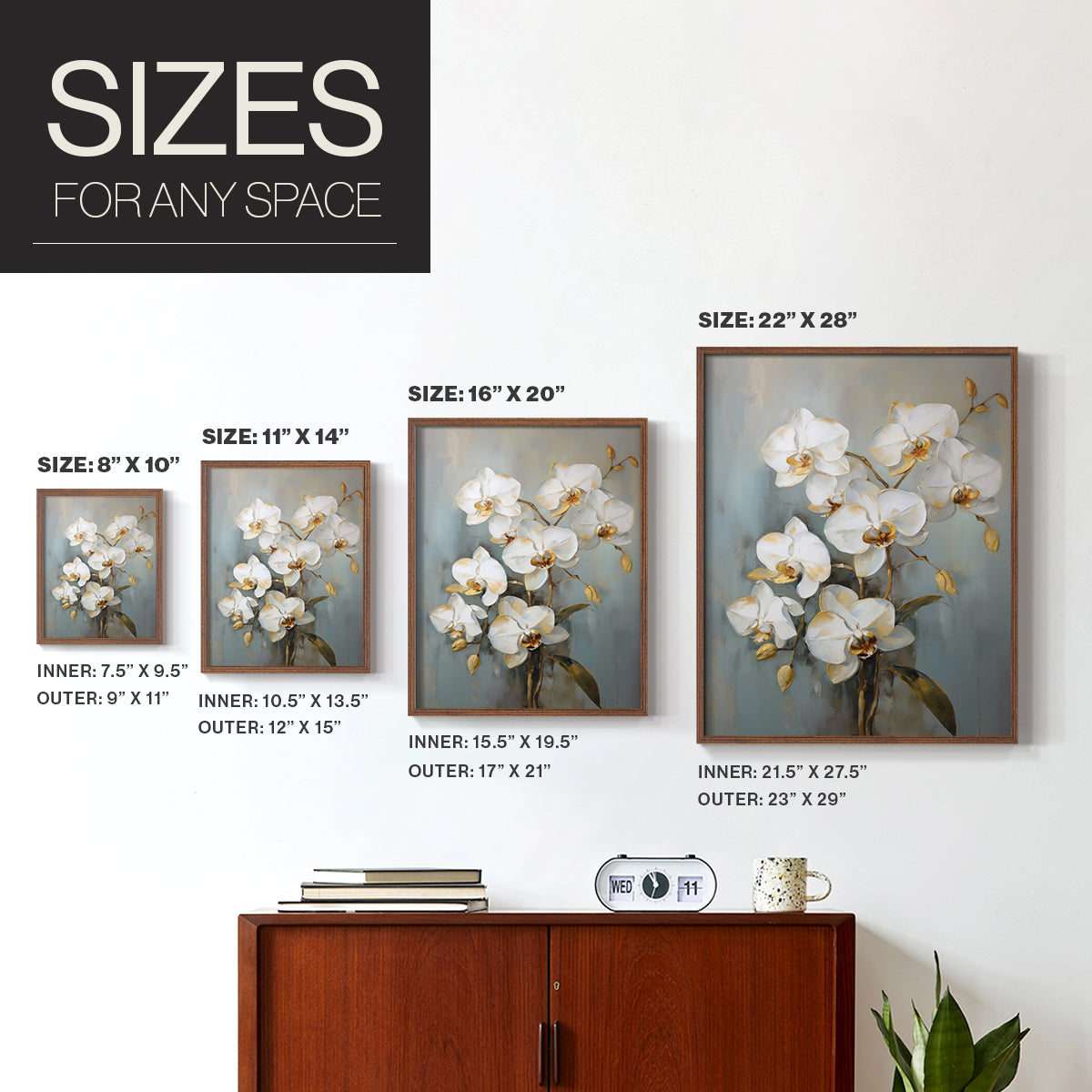 Floral Study Series LXV - Restickable Framed Art Set