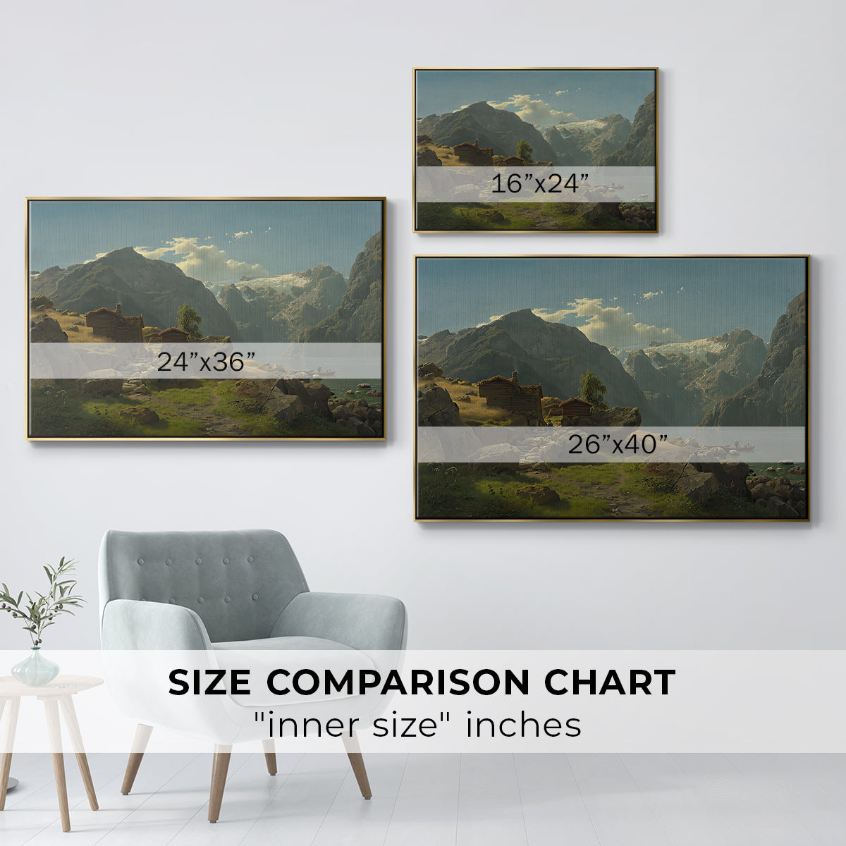 Balestrand, 1848 - Floater Framed Canvas Print