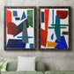 Colorful Shapes III - Premium Framed Canvas 2 Piece Set - Ready to Hang