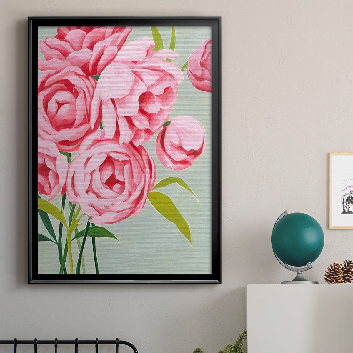 This Year's Peonies II - Modern Framed Canvas Print