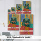 Size comparison chart for canvas art prints, showing multiple size options.