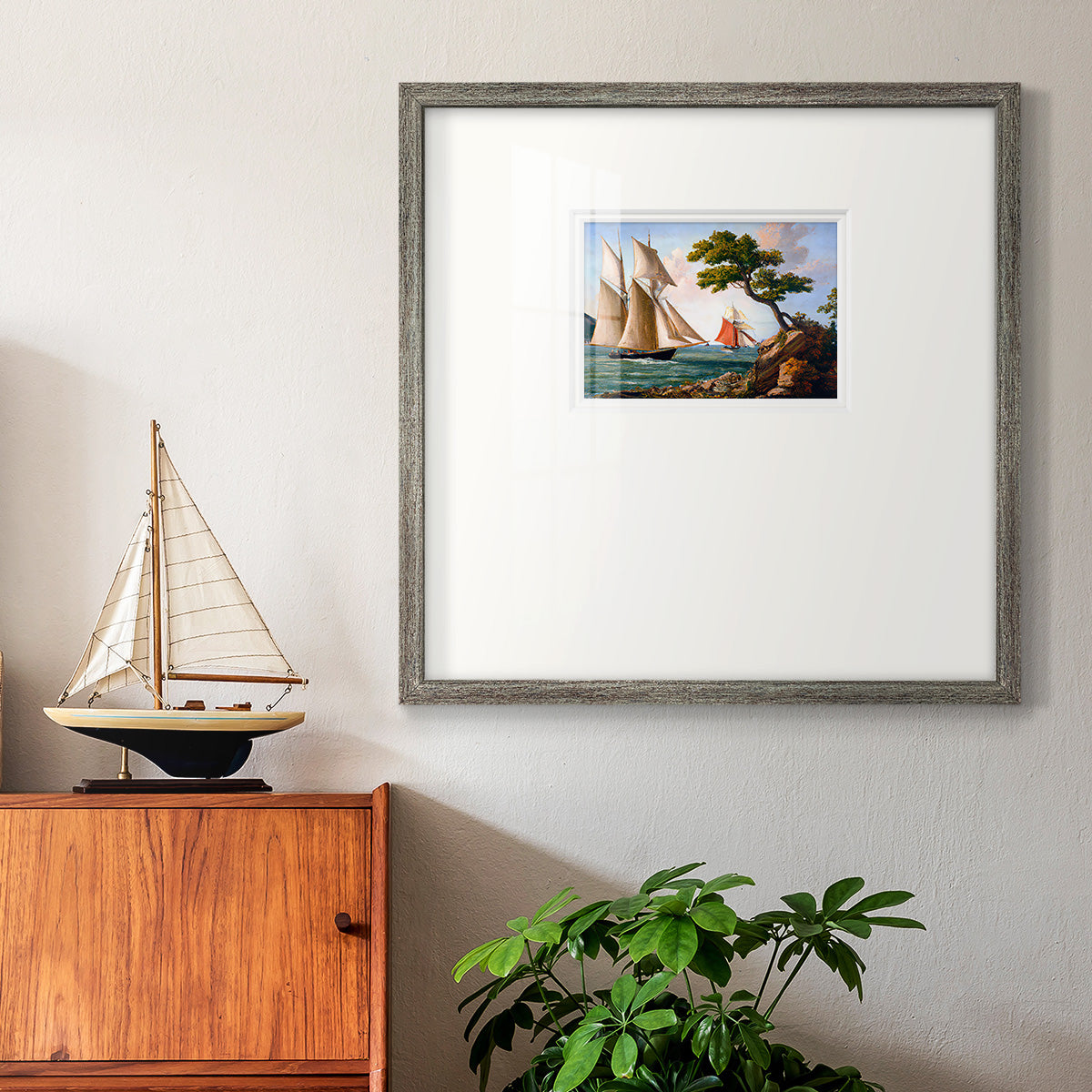 Sailing Premium Framed Print Double Matboard