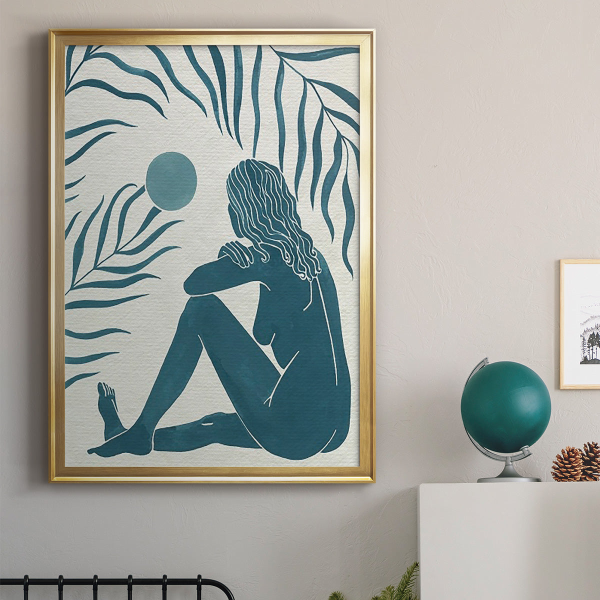 Moon Gazer II - Modern Framed Canvas Print