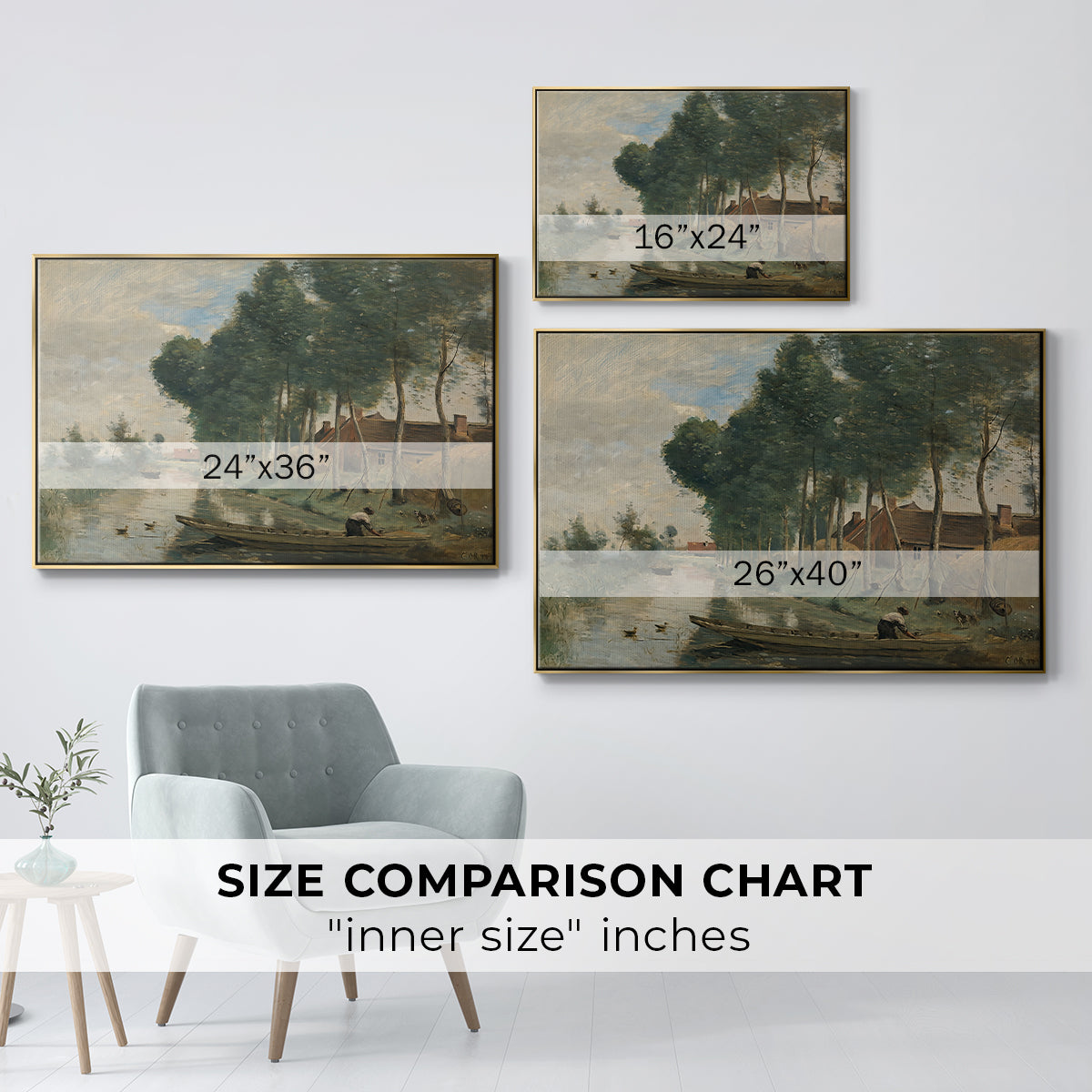 Landscape at Arleux-du-Nord, c. 1871-1874 - Floater Framed Canvas Print