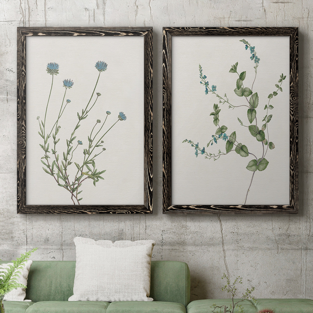 Blue Wispy I - Premium Framed Canvas 2 Piece Set - Ready to Hang