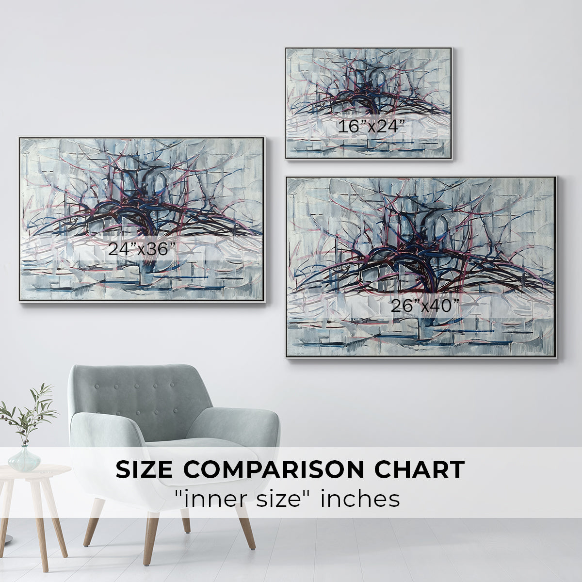 Horizontal Tree, 1912 - Floater Framed Canvas Print