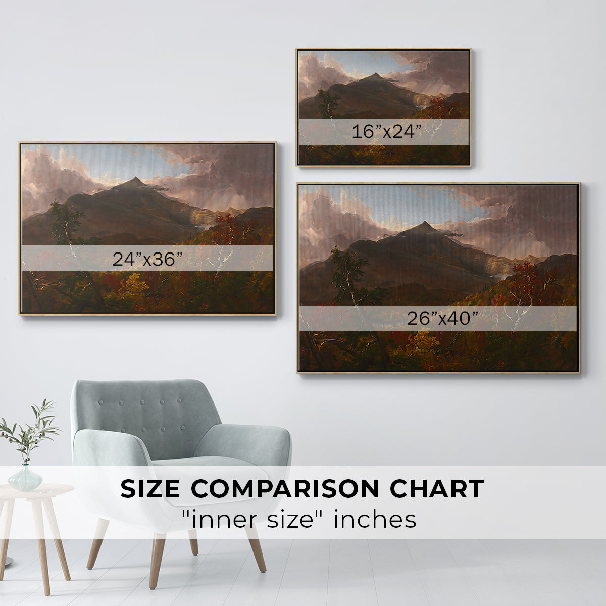 View of Schroon Mountain, Essex County, New York, After a Storm, 1838 - Floater Framed Canvas Print