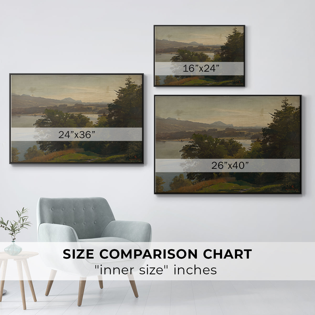 View of the Mondsee, 1870 - Floater Framed Canvas Print