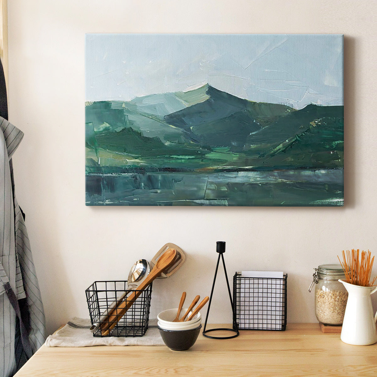 Green Grey Mountains I Premium Gallery Wrapped Canvas - Ready to Hang