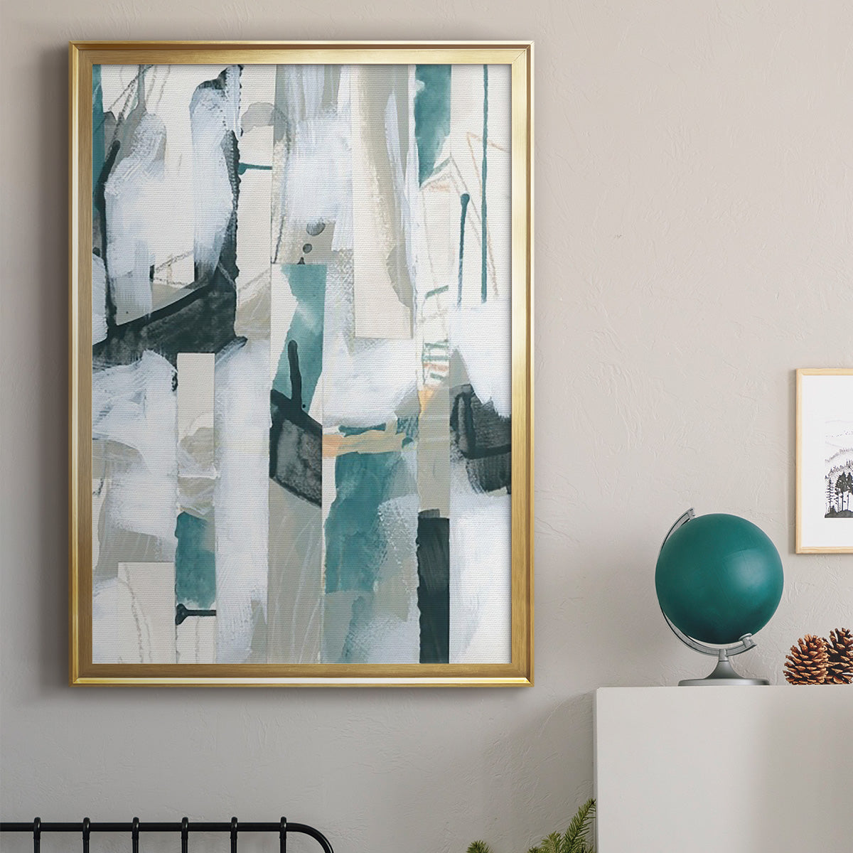 Sea Cavern Strata III - Modern Framed Canvas Print