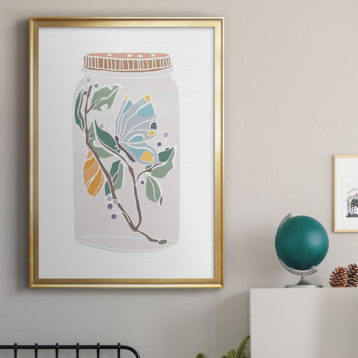 Nature Jar III - Modern Framed Canvas Print