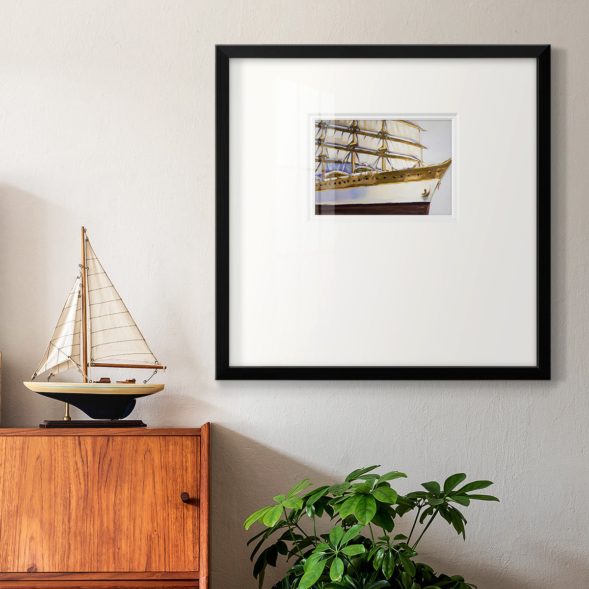 Golden Ship IV Premium Framed Print Double Matboard