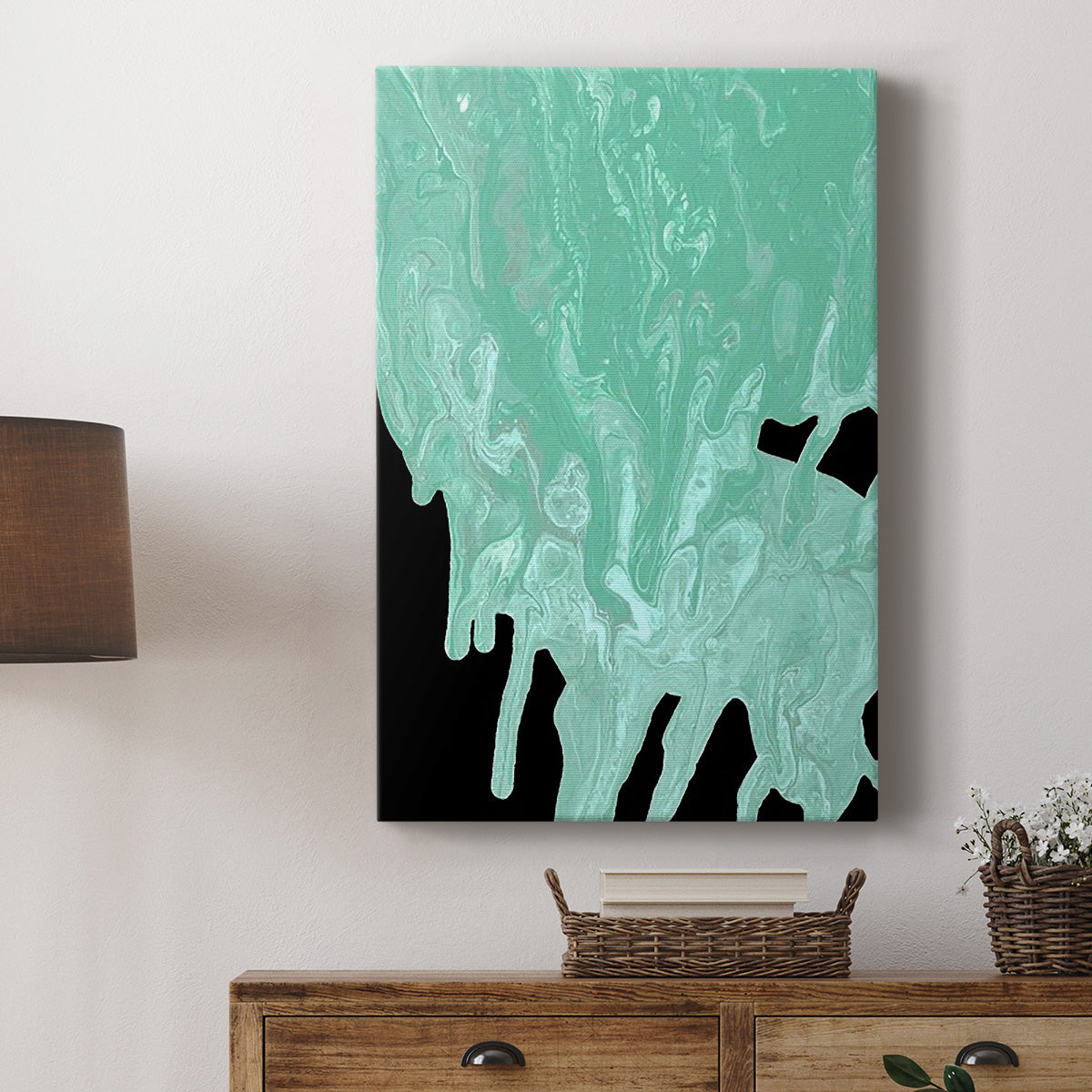 Teal Cascade I Premium Gallery Wrapped Canvas - Ready to Hang