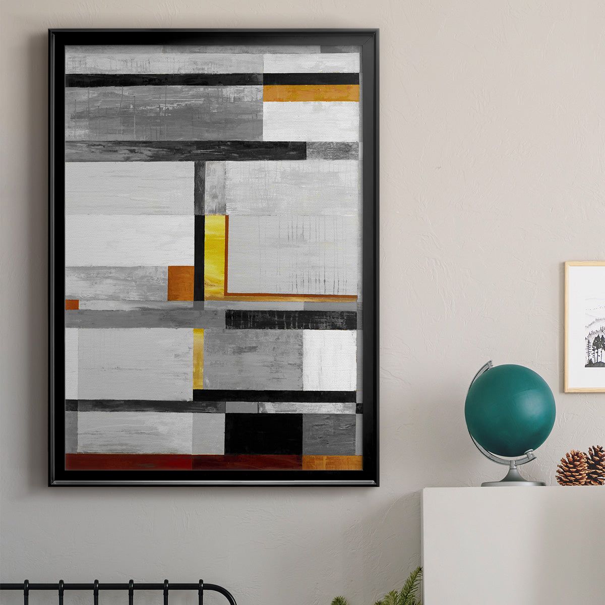 Retro Spectrum V7 - Modern Framed Canvas Print