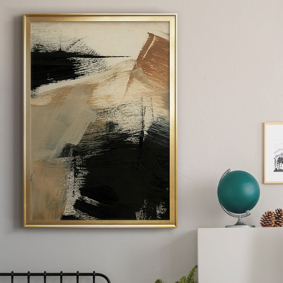 Baked Paintstrokes III - Modern Framed Canvas Print
