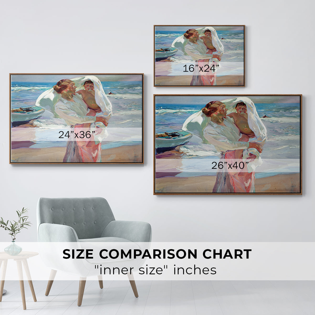 After Bathing, 1915 - Floater Framed Canvas Print