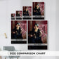 Size comparison chart for canvas art prints, showing multiple size options.