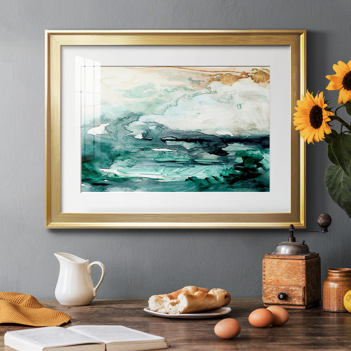 Sea Foam Flow I Premium Framed Print - Ready to Hang