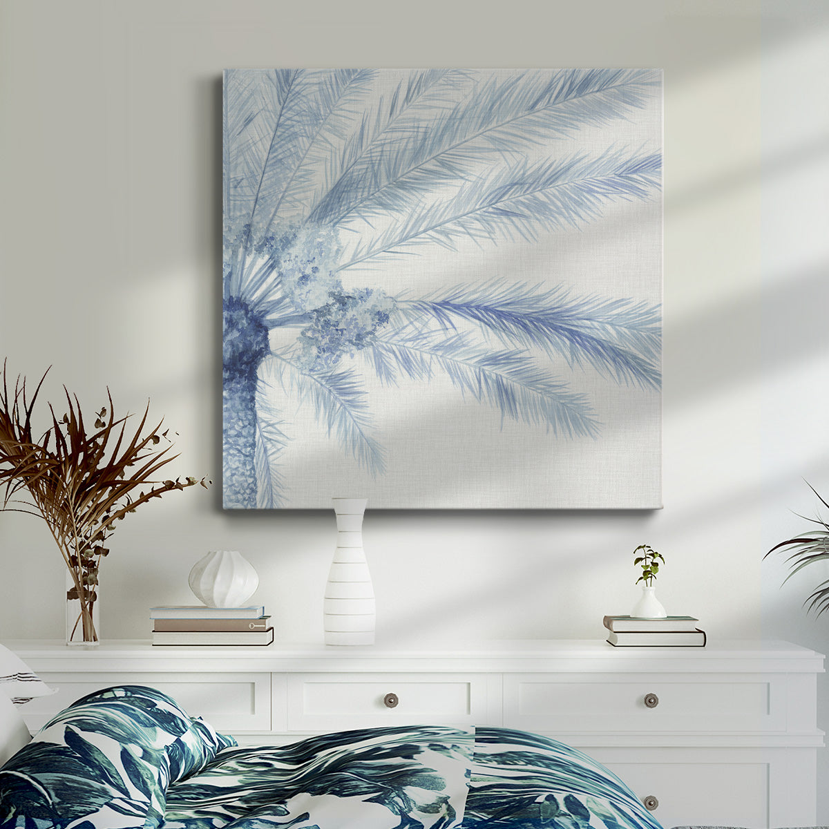 Chambray Palms II - Canvas Art Print