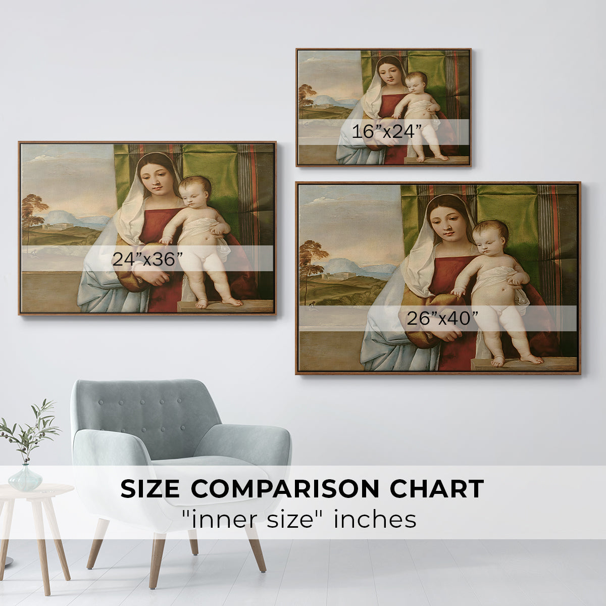 The Gypsy Madonna (La Zingarella), c. 1510-1511 - Floater Framed Canvas Print