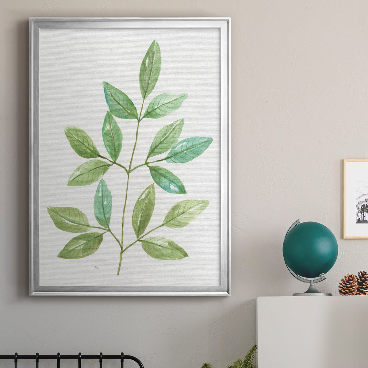 Spring Greens III - Modern Framed Canvas Print