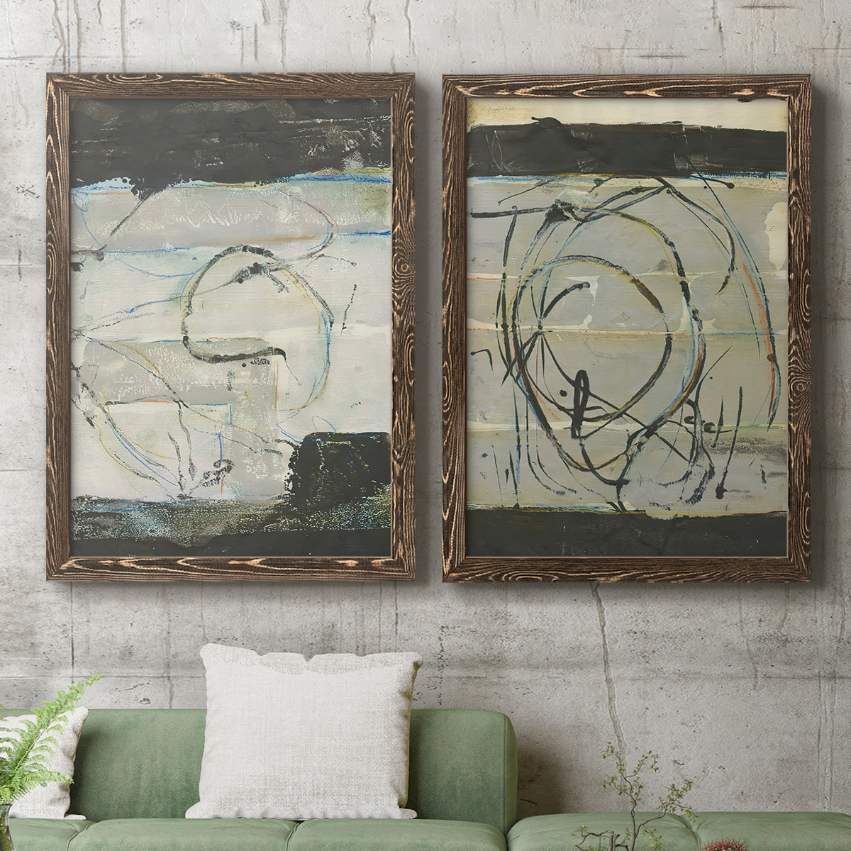 Continuing Energy I - Premium Framed Canvas 2 Piece Set - Ready to Hang