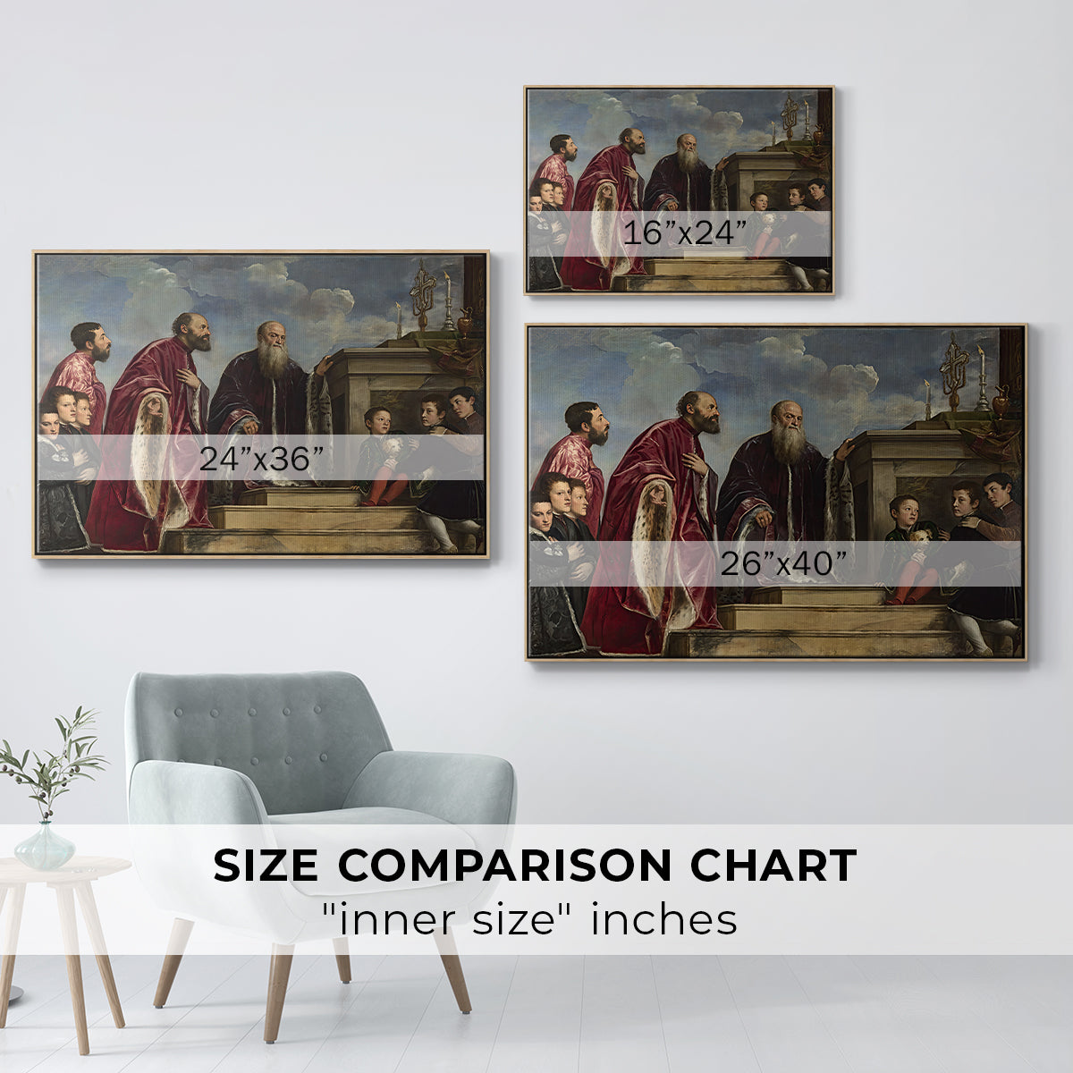 The Vendramin Family Venerating a Relic of the True Cross, c. 1540-1545 - Floater Framed Canvas Print